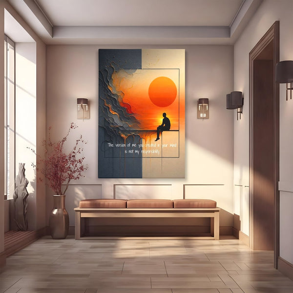 Tablou Canvas Premium, LuxCanva® Q1039, Apusul Adevarului, Soare, Meditatie, Abstract, Identitate, Reflectie, Claritate, Echilibru, Birou, Dormitor