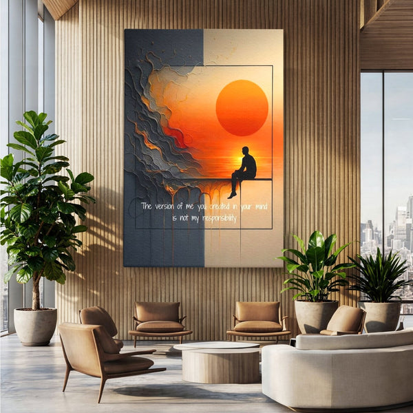 Tablou Canvas Premium, LuxCanva® Q1039, Apusul Adevarului, Soare, Meditatie, Abstract, Identitate, Reflectie, Claritate, Echilibru, Birou, Dormitor