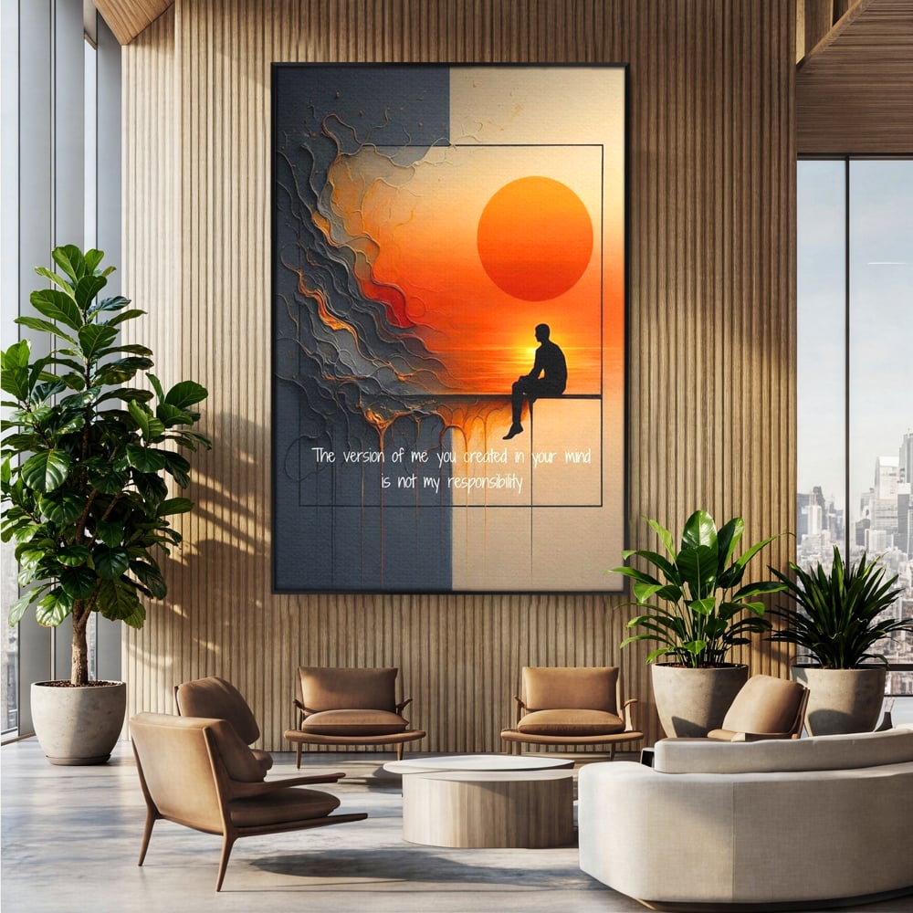 Tablou Canvas Premium, LuxCanva® Q1039, Apusul Adevarului, Soare, Meditatie, Abstract, Identitate, Reflectie, Claritate, Echilibru, Birou, Dormitor