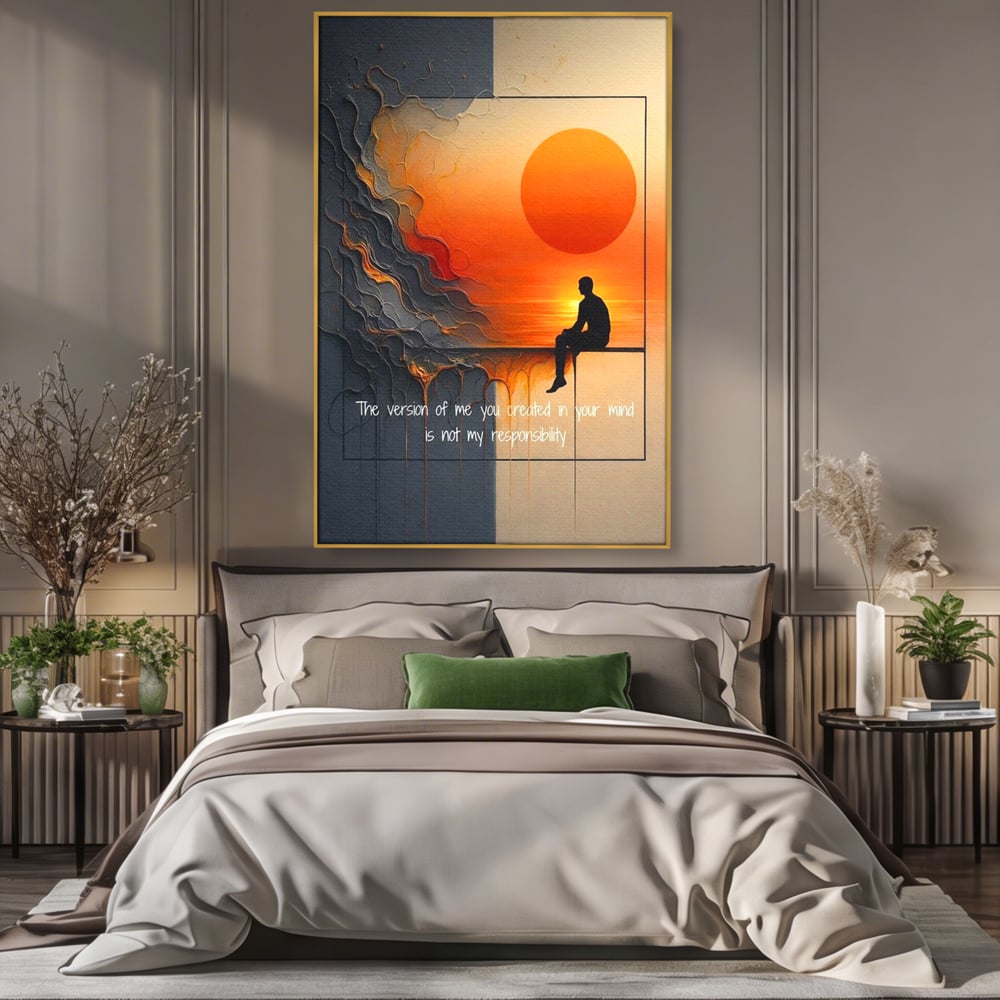 Tablou Canvas Premium, LuxCanva® Q1039, Apusul Adevarului, Soare, Meditatie, Abstract, Identitate, Reflectie, Claritate, Echilibru, Birou, Dormitor