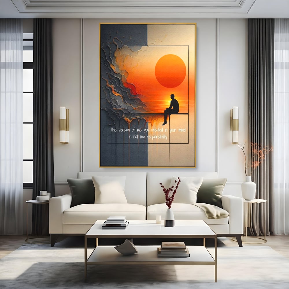 Tablou Canvas Premium, LuxCanva® Q1039, Apusul Adevarului, Soare, Meditatie, Abstract, Identitate, Reflectie, Claritate, Echilibru, Birou, Dormitor