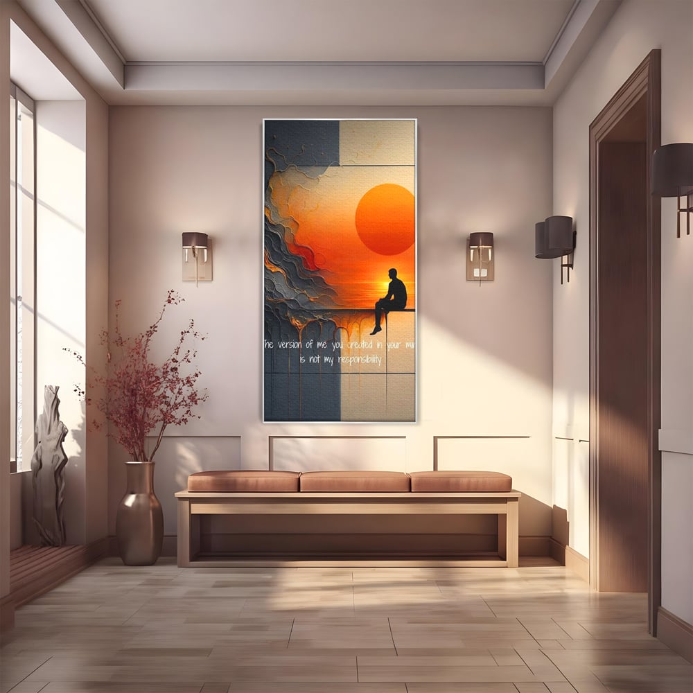 Tablou Canvas Premium, LuxCanva® Q1039, Apusul Adevarului, Soare, Meditatie, Abstract, Identitate, Reflectie, Claritate, Echilibru, Birou, Dormitor