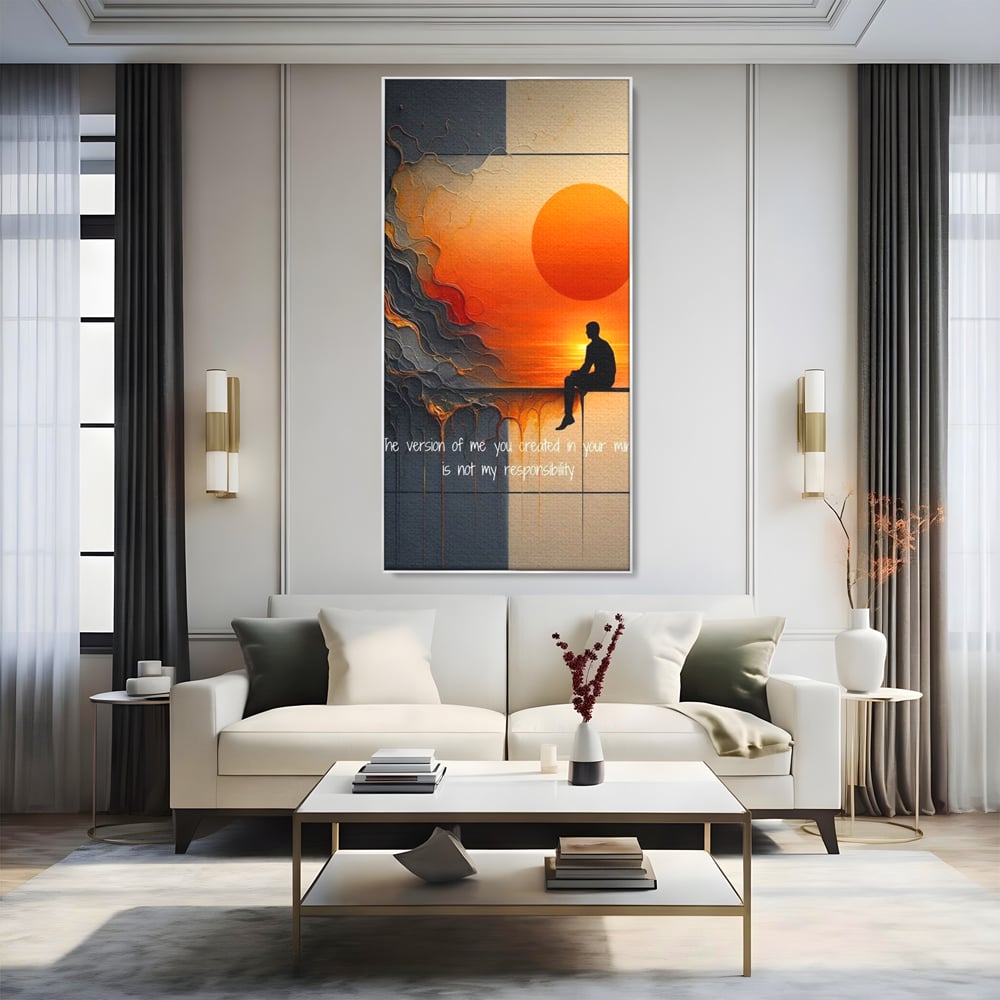 Tablou Canvas Premium, LuxCanva® Q1039, Apusul Adevarului, Soare, Meditatie, Abstract, Identitate, Reflectie, Claritate, Echilibru, Birou, Dormitor