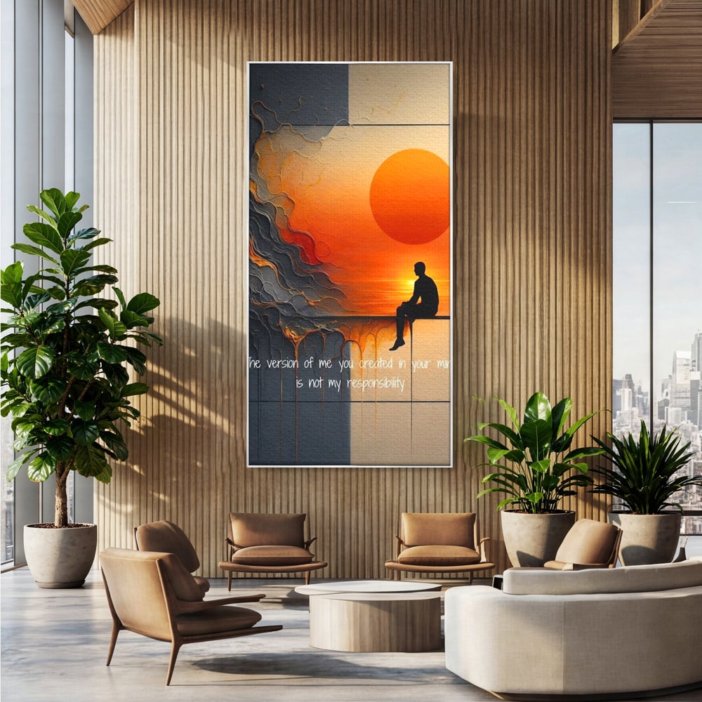 Tablou Canvas Premium, LuxCanva® Q1039, Apusul Adevarului, Soare, Meditatie, Abstract, Identitate, Reflectie, Claritate, Echilibru, Birou, Dormitor