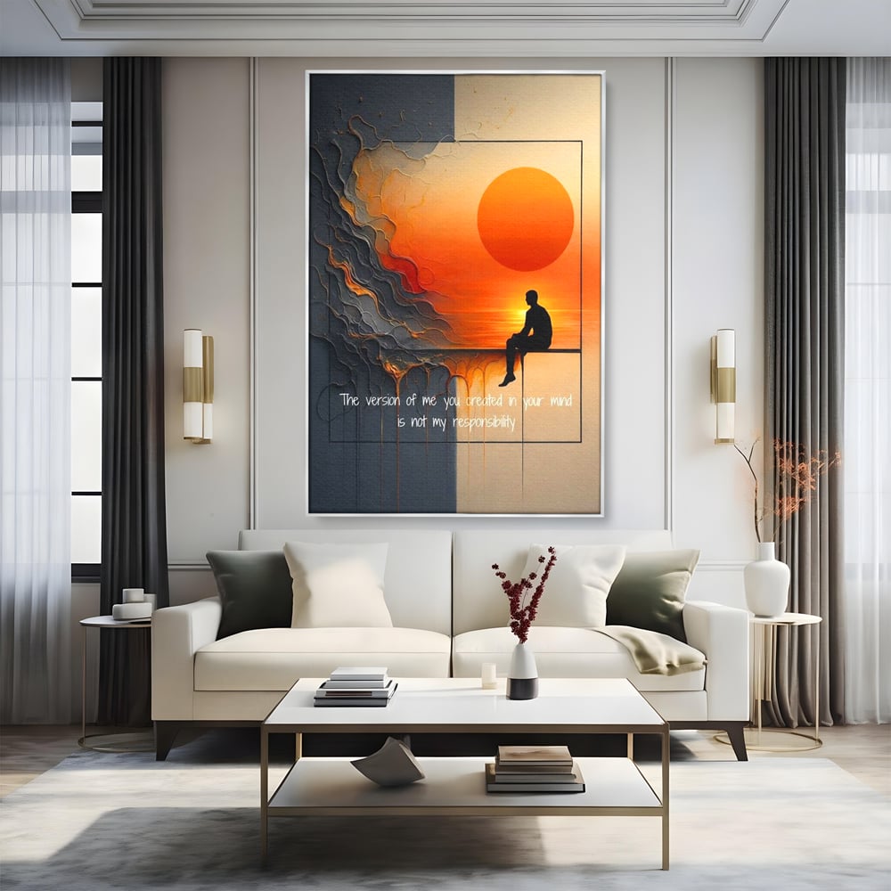 Tablou Canvas Premium, LuxCanva® Q1039, Apusul Adevarului, Soare, Meditatie, Abstract, Identitate, Reflectie, Claritate, Echilibru, Birou, Dormitor