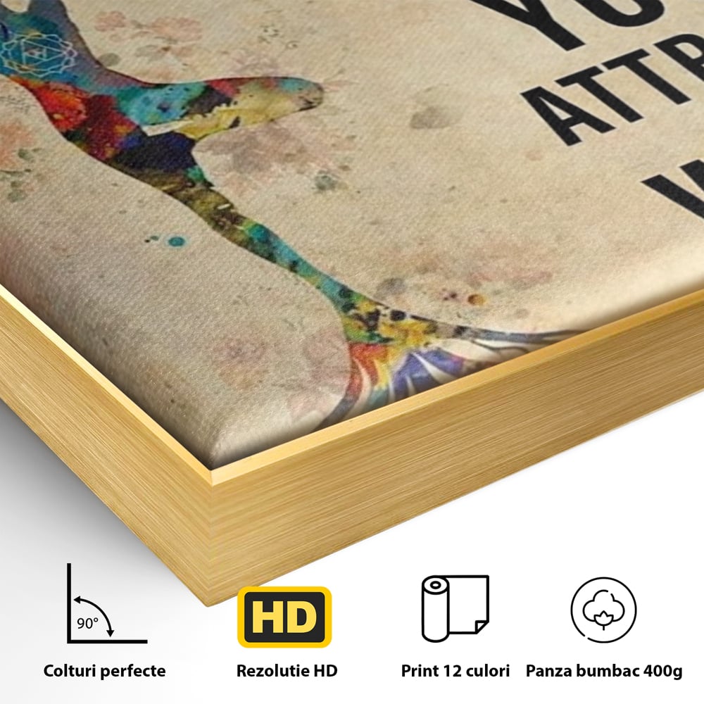 Leinwand Wandkunst Premium, LuxCanva® Q1041, Harmonie des Selbst, Energie, Gleichgewicht, Yoga, Ehrgeiz, Frieden, Frieden, Motivation, Manifestation, Büro, Schlafzimmer