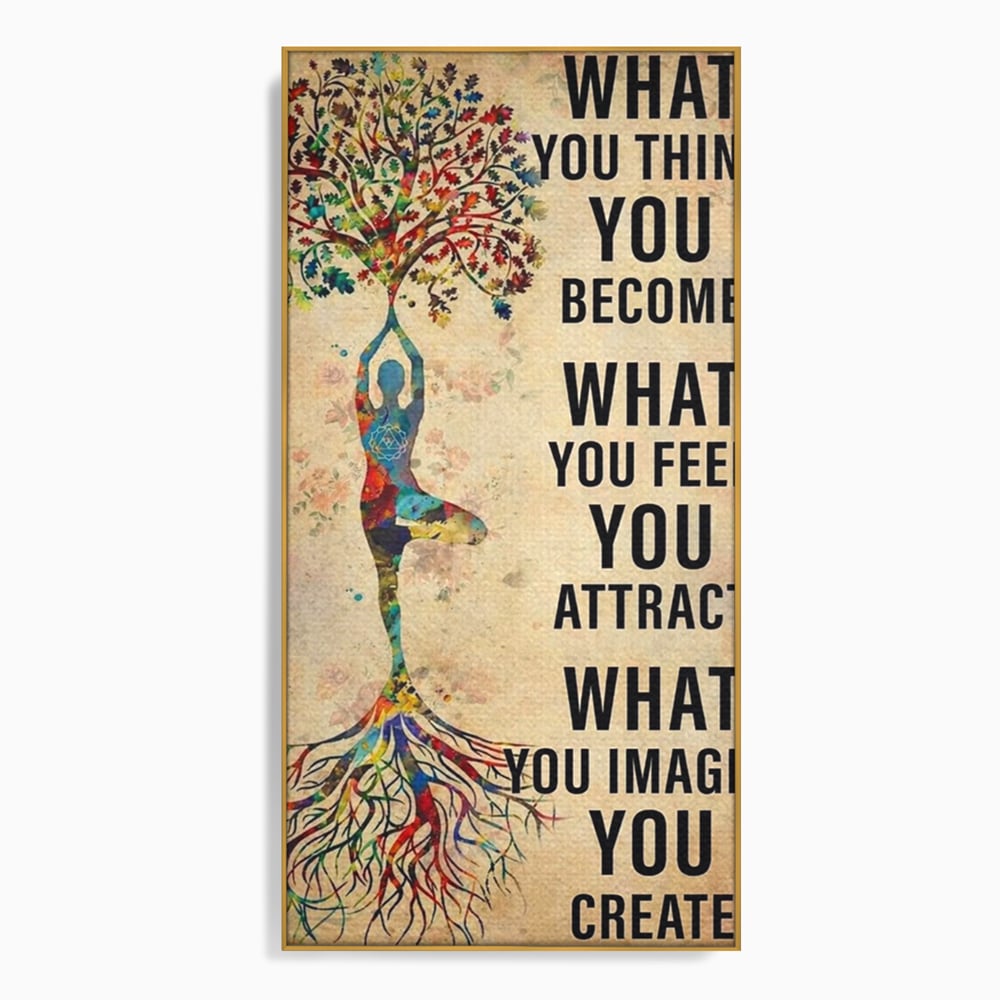 Leinwand Wandkunst Premium, LuxCanva® Q1041, Harmonie des Selbst, Energie, Gleichgewicht, Yoga, Ehrgeiz, Frieden, Frieden, Motivation, Manifestation, Büro, Schlafzimmer