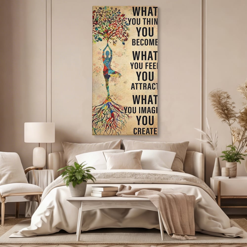 Leinwand Wandkunst Premium, LuxCanva® Q1041, Harmonie des Selbst, Energie, Gleichgewicht, Yoga, Ehrgeiz, Frieden, Frieden, Motivation, Manifestation, Büro, Schlafzimmer