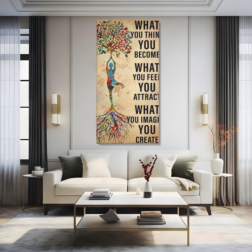 Leinwand Wandkunst Premium, LuxCanva® Q1041, Harmonie des Selbst, Energie, Gleichgewicht, Yoga, Ehrgeiz, Frieden, Frieden, Motivation, Manifestation, Büro, Schlafzimmer
