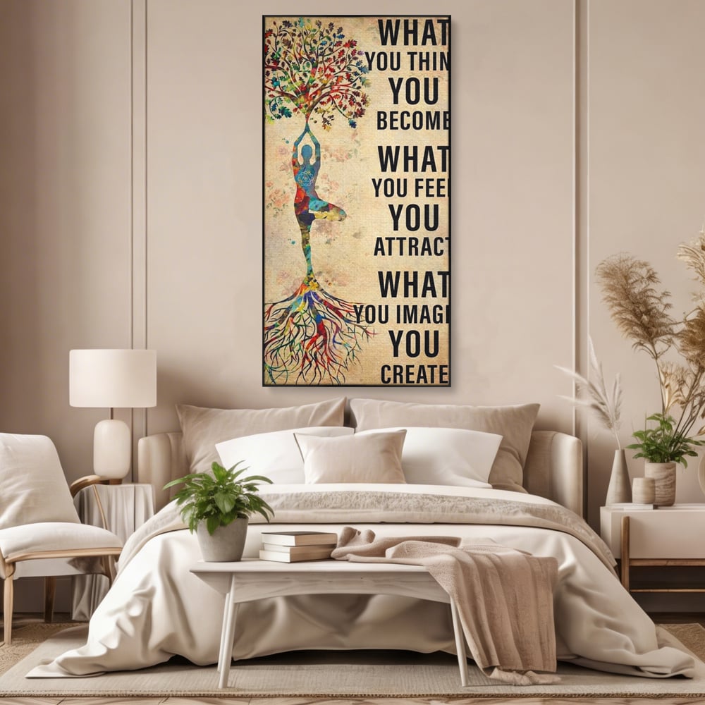 Leinwand Wandkunst Premium, LuxCanva® Q1041, Harmonie des Selbst, Energie, Gleichgewicht, Yoga, Ehrgeiz, Frieden, Frieden, Motivation, Manifestation, Büro, Schlafzimmer