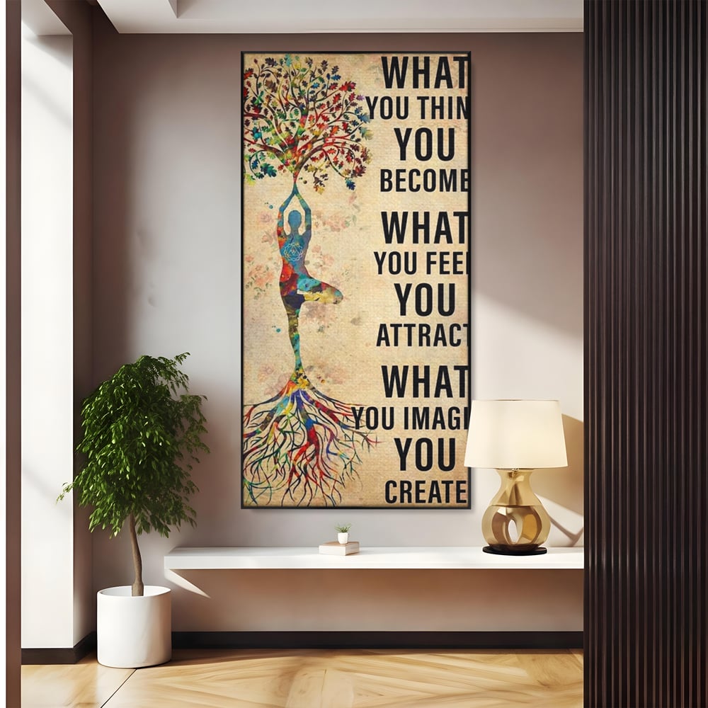Leinwand Wandkunst Premium, LuxCanva® Q1041, Harmonie des Selbst, Energie, Gleichgewicht, Yoga, Ehrgeiz, Frieden, Frieden, Motivation, Manifestation, Büro, Schlafzimmer