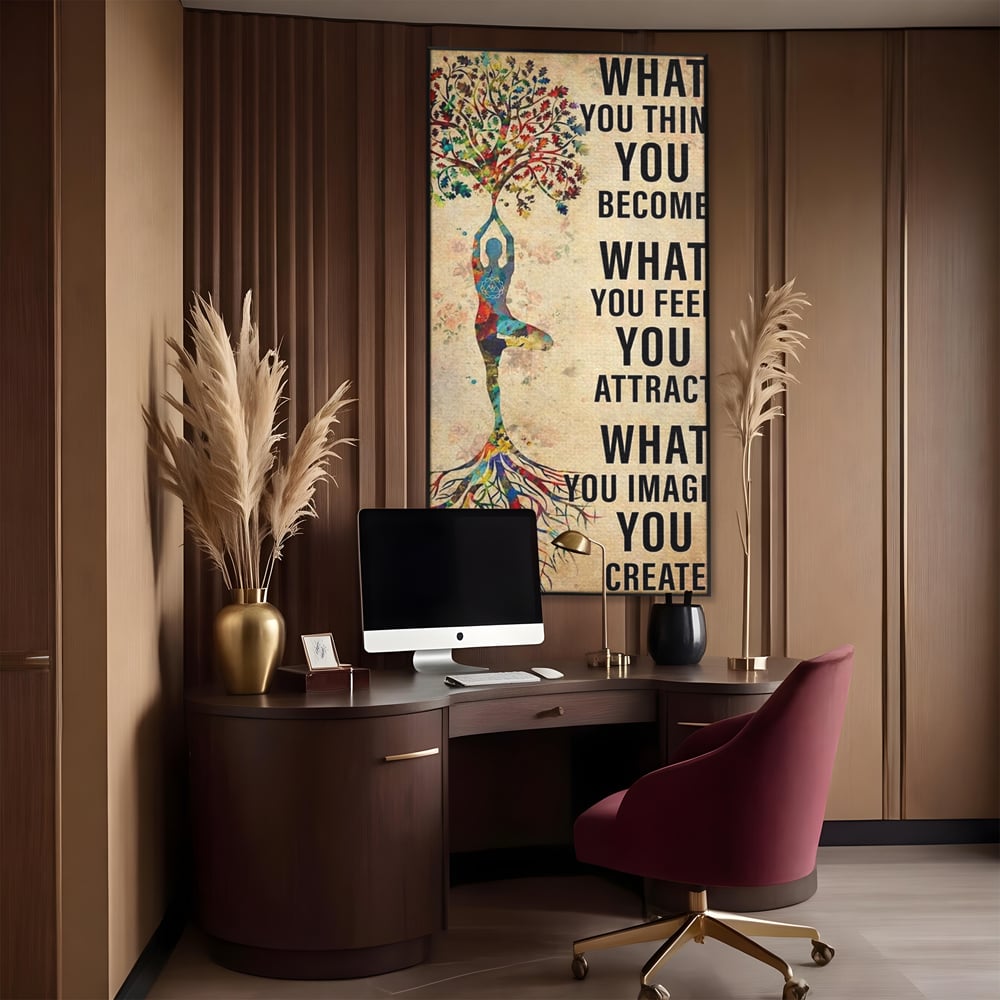 Leinwand Wandkunst Premium, LuxCanva® Q1041, Harmonie des Selbst, Energie, Gleichgewicht, Yoga, Ehrgeiz, Frieden, Frieden, Motivation, Manifestation, Büro, Schlafzimmer