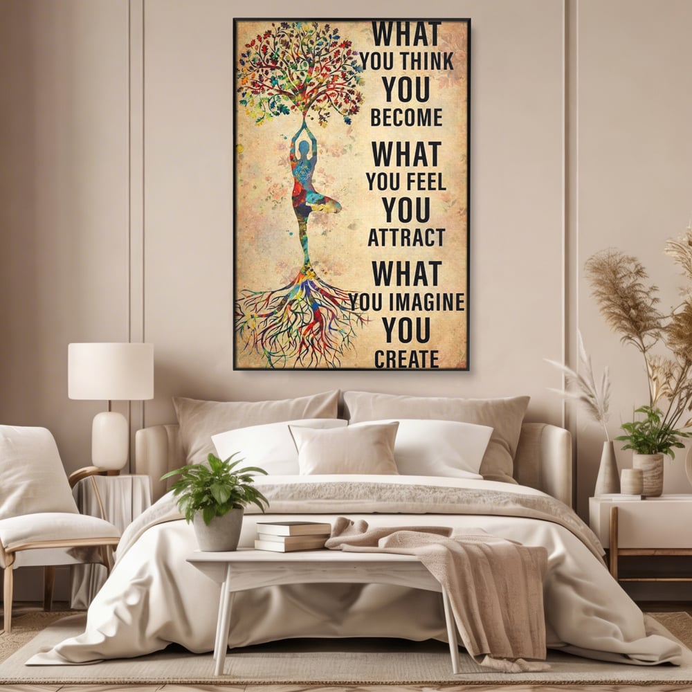 Leinwand Wandkunst Premium, LuxCanva® Q1041, Harmonie des Selbst, Energie, Gleichgewicht, Yoga, Ehrgeiz, Frieden, Frieden, Motivation, Manifestation, Büro, Schlafzimmer