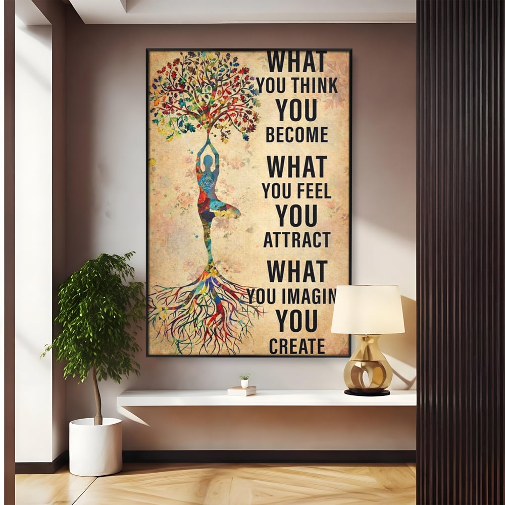 Leinwand Wandkunst Premium, LuxCanva® Q1041, Harmonie des Selbst, Energie, Gleichgewicht, Yoga, Ehrgeiz, Frieden, Frieden, Motivation, Manifestation, Büro, Schlafzimmer