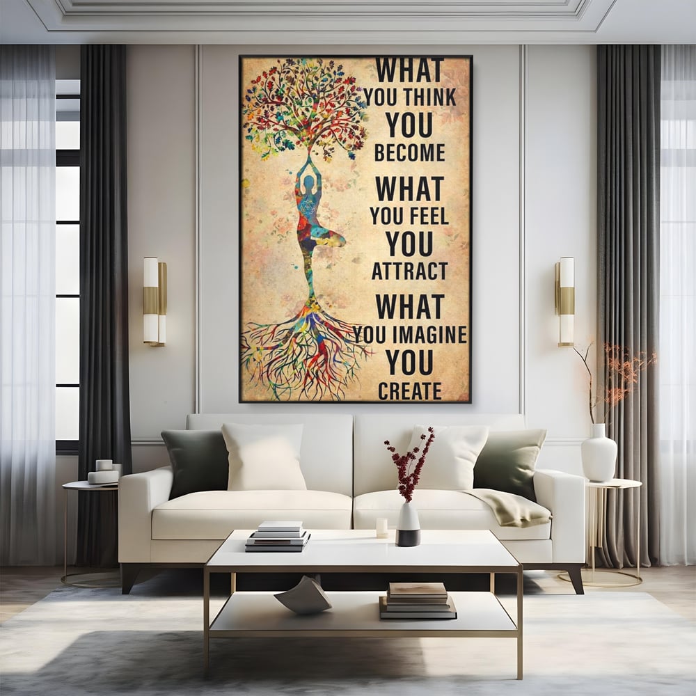 Leinwand Wandkunst Premium, LuxCanva® Q1041, Harmonie des Selbst, Energie, Gleichgewicht, Yoga, Ehrgeiz, Frieden, Frieden, Motivation, Manifestation, Büro, Schlafzimmer