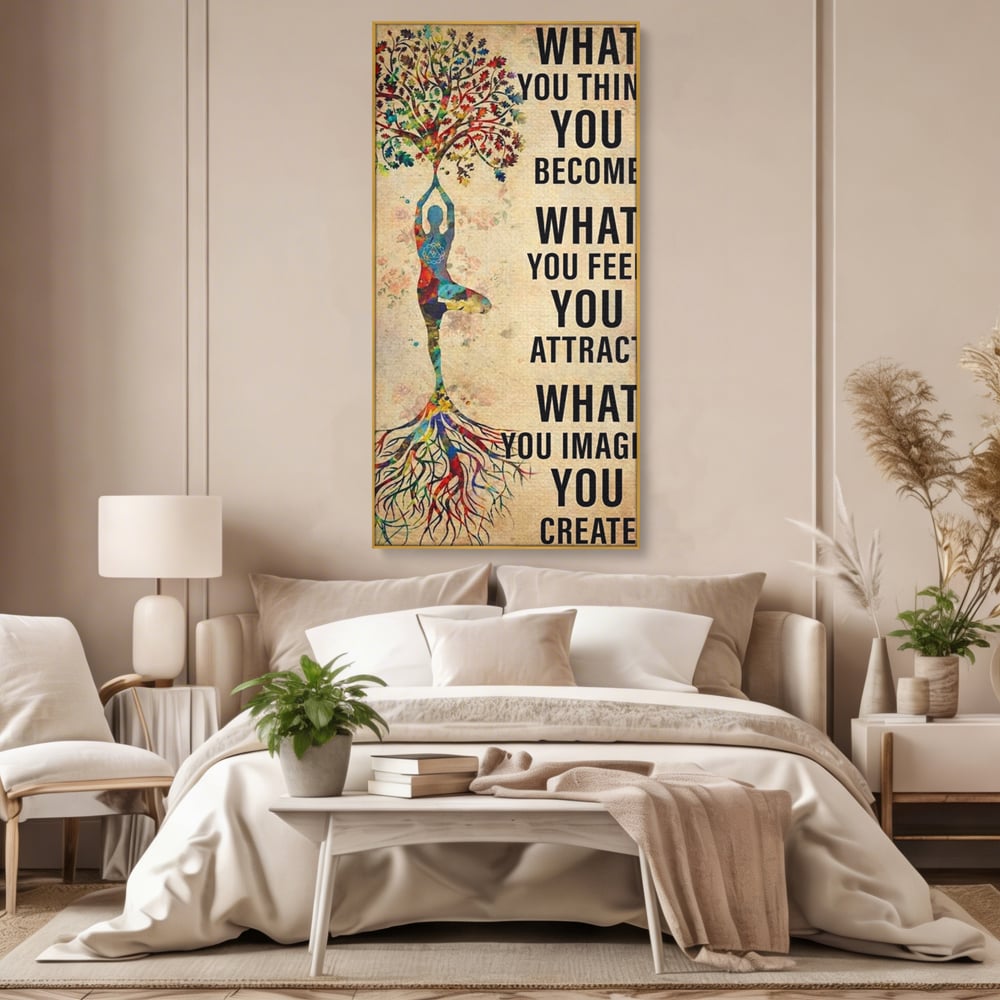 Leinwand Wandkunst Premium, LuxCanva® Q1041, Harmonie des Selbst, Energie, Gleichgewicht, Yoga, Ehrgeiz, Frieden, Frieden, Motivation, Manifestation, Büro, Schlafzimmer