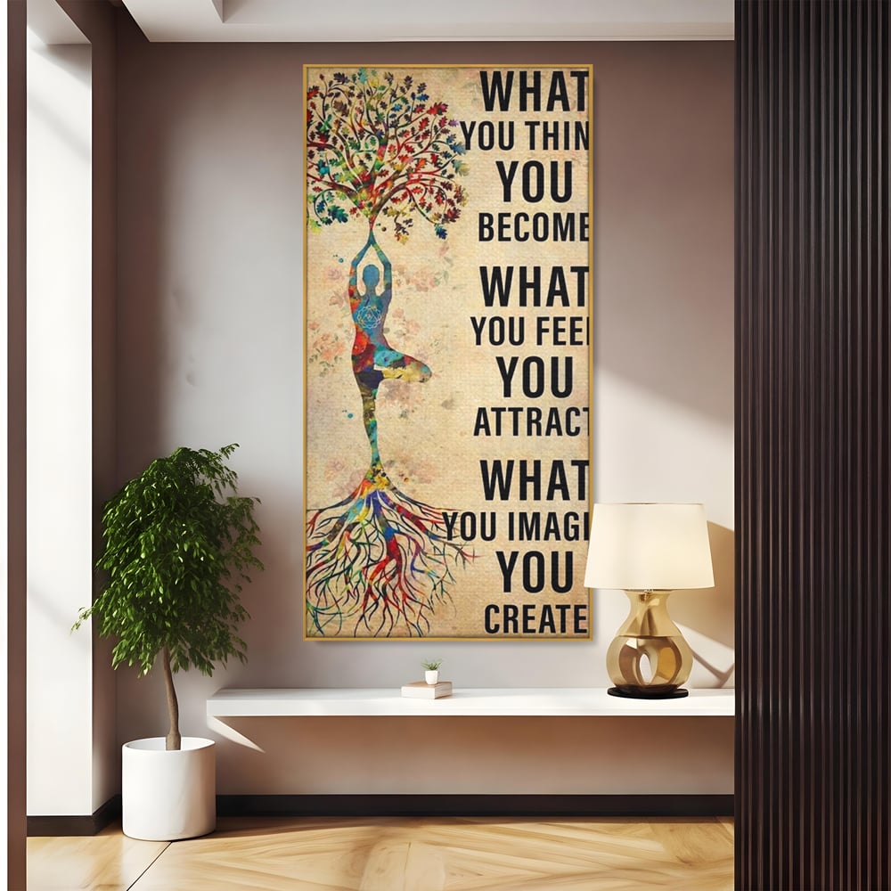 Leinwand Wandkunst Premium, LuxCanva® Q1041, Harmonie des Selbst, Energie, Gleichgewicht, Yoga, Ehrgeiz, Frieden, Frieden, Motivation, Manifestation, Büro, Schlafzimmer