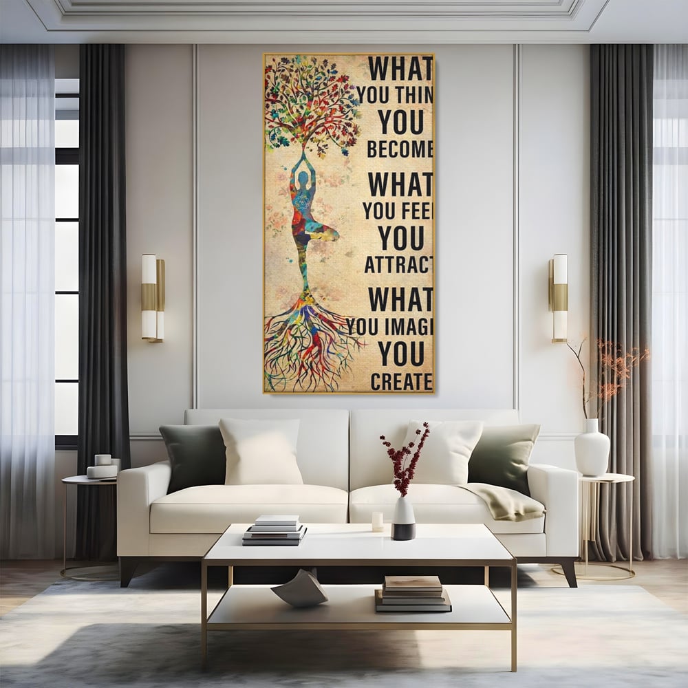 Leinwand Wandkunst Premium, LuxCanva® Q1041, Harmonie des Selbst, Energie, Gleichgewicht, Yoga, Ehrgeiz, Frieden, Frieden, Motivation, Manifestation, Büro, Schlafzimmer