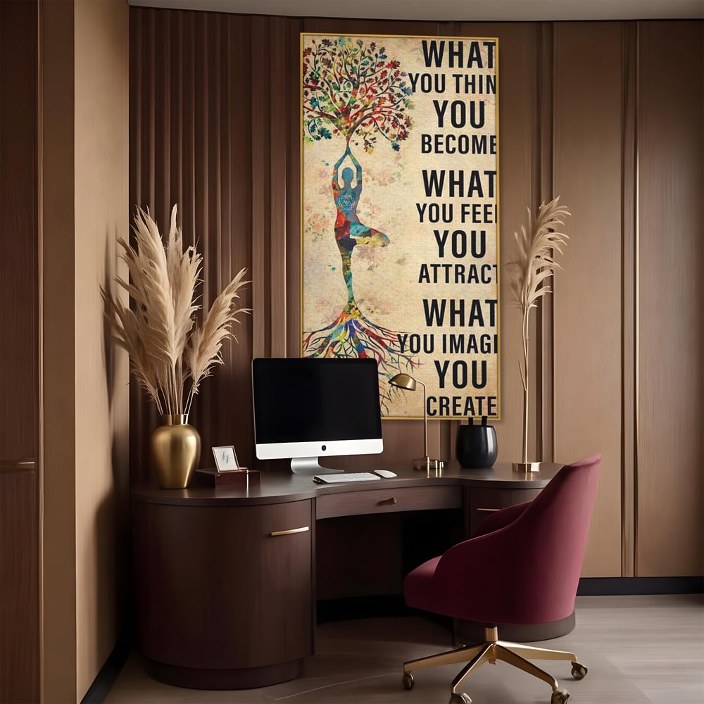 Leinwand Wandkunst Premium, LuxCanva® Q1041, Harmonie des Selbst, Energie, Gleichgewicht, Yoga, Ehrgeiz, Frieden, Frieden, Motivation, Manifestation, Büro, Schlafzimmer