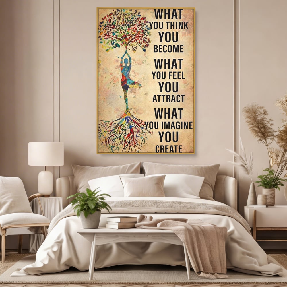 Leinwand Wandkunst Premium, LuxCanva® Q1041, Harmonie des Selbst, Energie, Gleichgewicht, Yoga, Ehrgeiz, Frieden, Frieden, Motivation, Manifestation, Büro, Schlafzimmer
