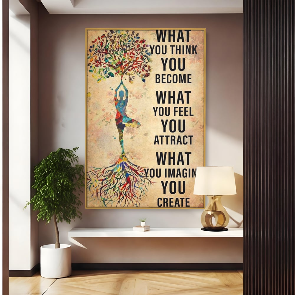 Leinwand Wandkunst Premium, LuxCanva® Q1041, Harmonie des Selbst, Energie, Gleichgewicht, Yoga, Ehrgeiz, Frieden, Frieden, Motivation, Manifestation, Büro, Schlafzimmer