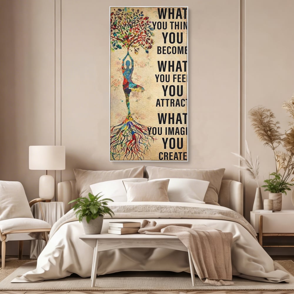 Leinwand Wandkunst Premium, LuxCanva® Q1041, Harmonie des Selbst, Energie, Gleichgewicht, Yoga, Ehrgeiz, Frieden, Frieden, Motivation, Manifestation, Büro, Schlafzimmer