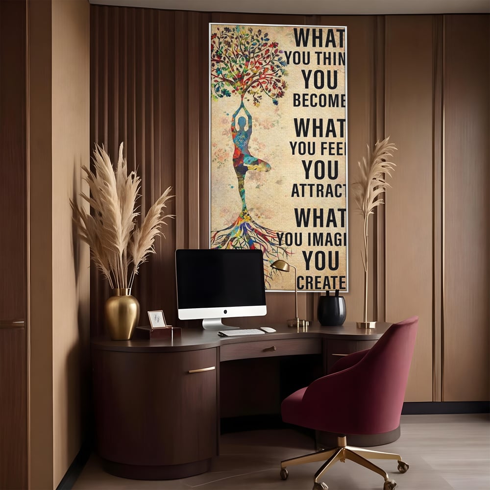 Leinwand Wandkunst Premium, LuxCanva® Q1041, Harmonie des Selbst, Energie, Gleichgewicht, Yoga, Ehrgeiz, Frieden, Frieden, Motivation, Manifestation, Büro, Schlafzimmer
