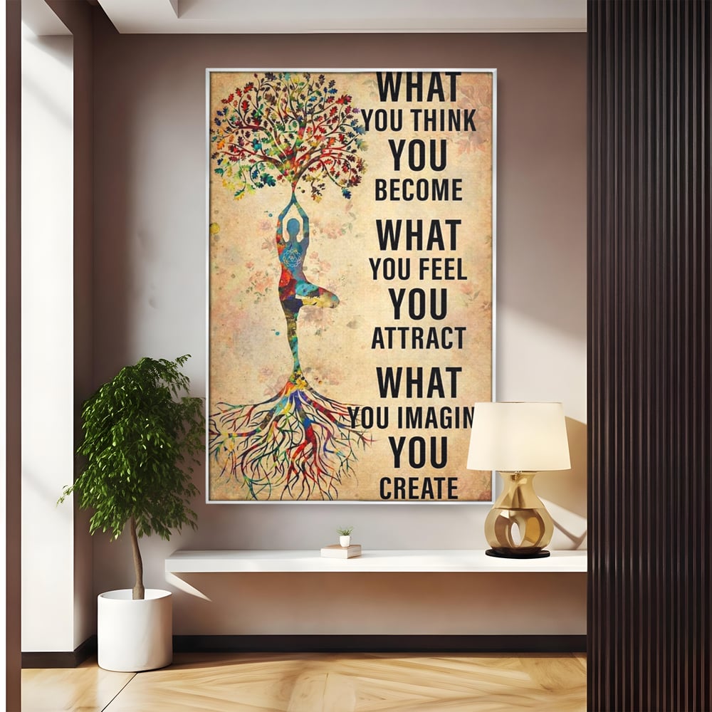 Leinwand Wandkunst Premium, LuxCanva® Q1041, Harmonie des Selbst, Energie, Gleichgewicht, Yoga, Ehrgeiz, Frieden, Frieden, Motivation, Manifestation, Büro, Schlafzimmer