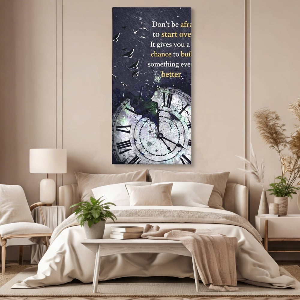 Tablou Canvas Premium, LuxCanva® Q1042, A Doua Sansa, Timp, Ceas, Renastere, Evolutie, Transformare, Succes, Inspiratie, Birou, Dormitor