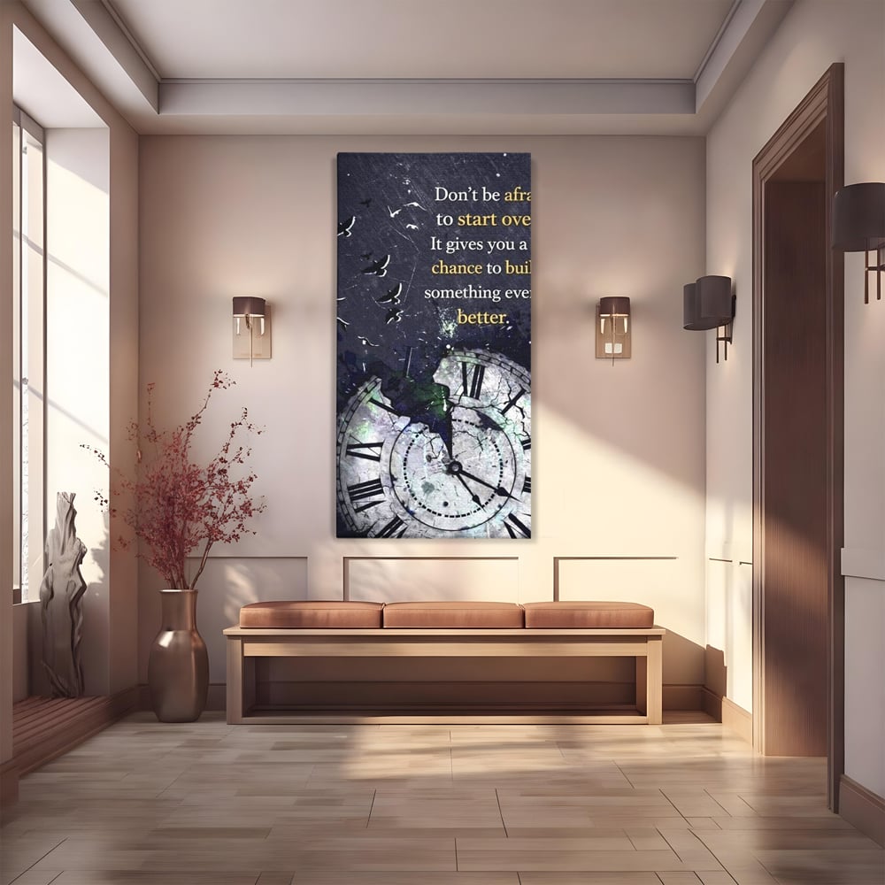 Tablou Canvas Premium, LuxCanva® Q1042, A Doua Sansa, Timp, Ceas, Renastere, Evolutie, Transformare, Succes, Inspiratie, Birou, Dormitor