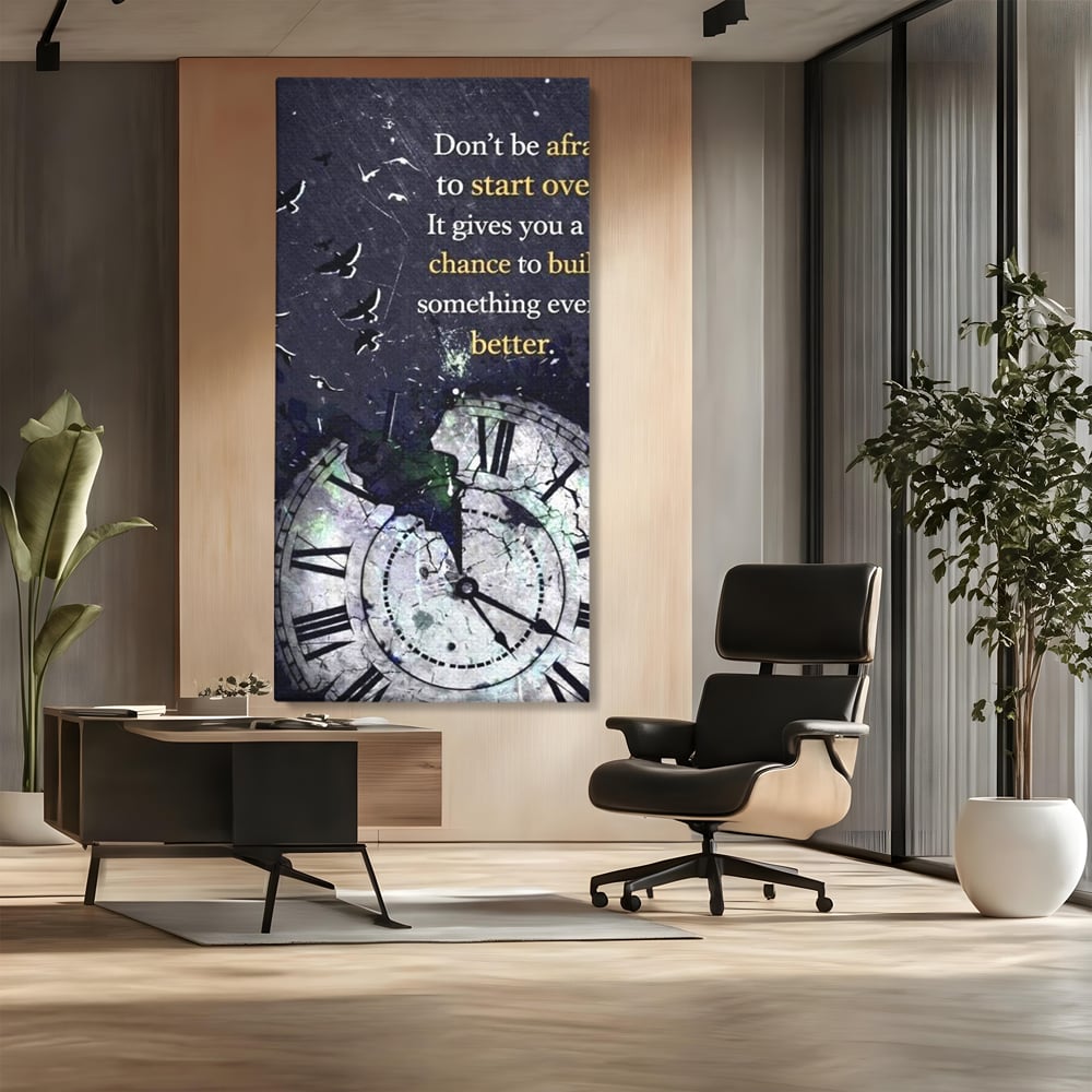 Tablou Canvas Premium, LuxCanva® Q1042, A Doua Sansa, Timp, Ceas, Renastere, Evolutie, Transformare, Succes, Inspiratie, Birou, Dormitor