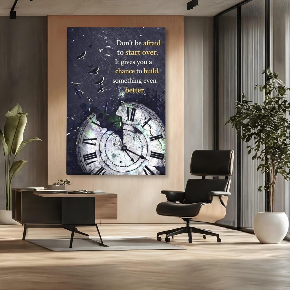 Tablou Canvas Premium, LuxCanva® Q1042, A Doua Sansa, Timp, Ceas, Renastere, Evolutie, Transformare, Succes, Inspiratie, Birou, Dormitor