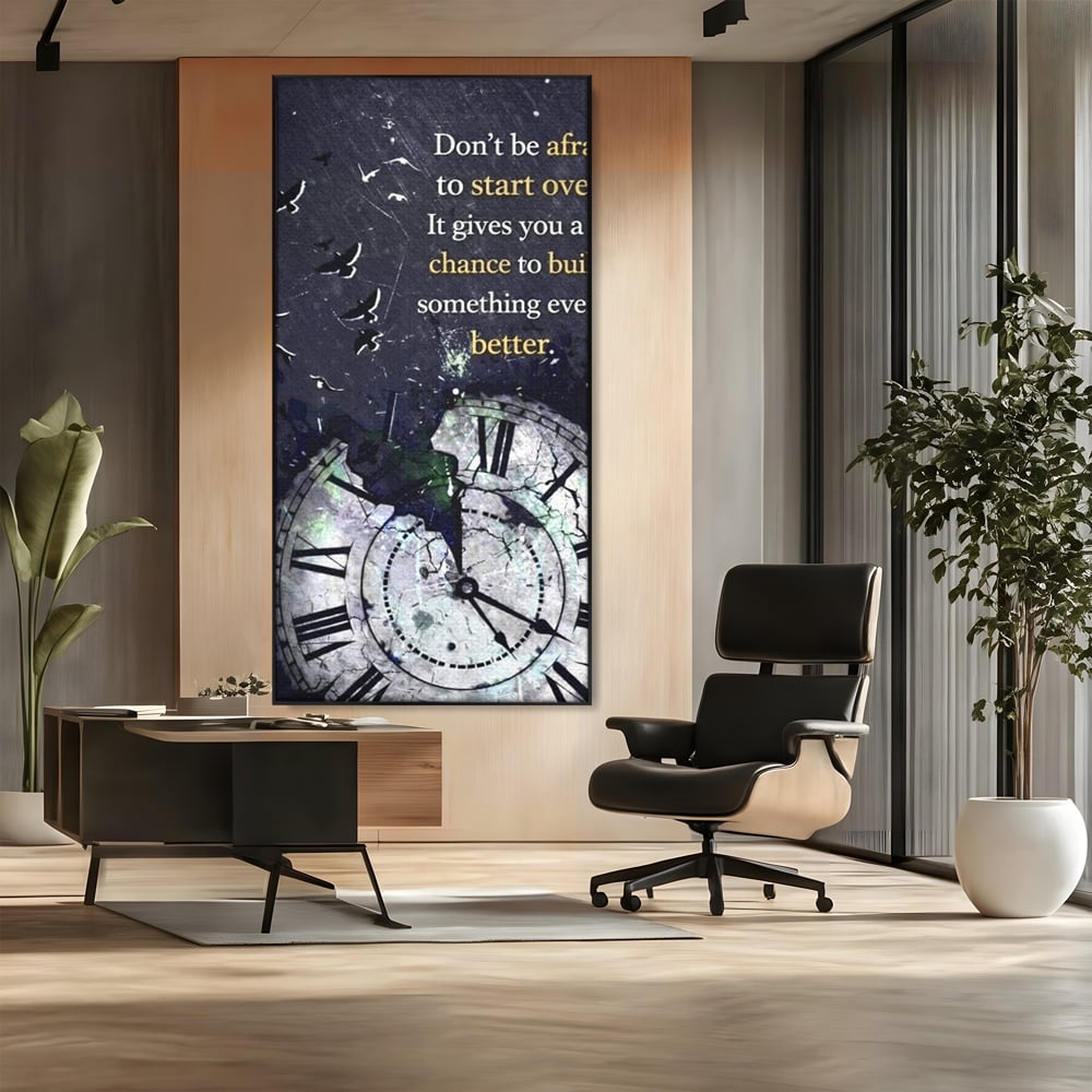 Tablou Canvas Premium, LuxCanva® Q1042, A Doua Sansa, Timp, Ceas, Renastere, Evolutie, Transformare, Succes, Inspiratie, Birou, Dormitor