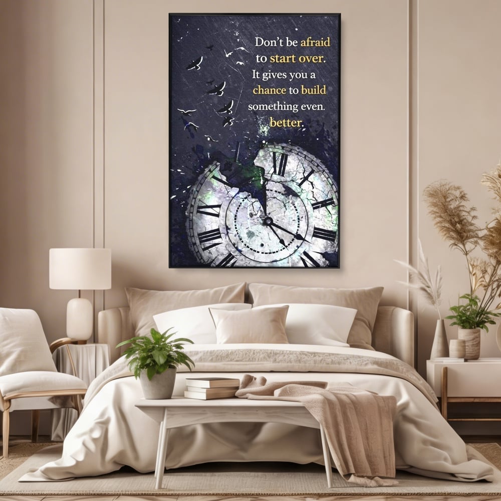 Tablou Canvas Premium, LuxCanva® Q1042, A Doua Sansa, Timp, Ceas, Renastere, Evolutie, Transformare, Succes, Inspiratie, Birou, Dormitor