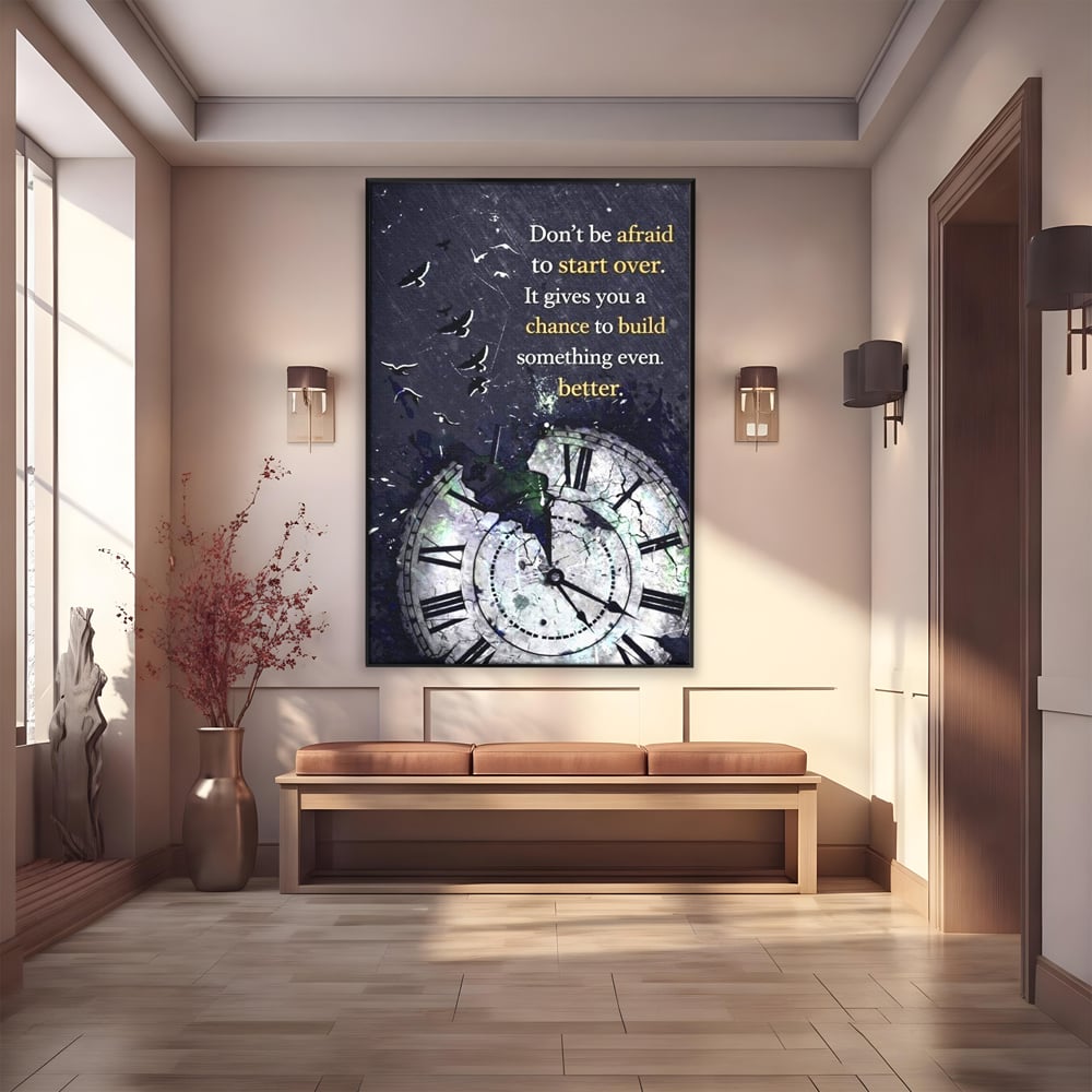 Tablou Canvas Premium, LuxCanva® Q1042, A Doua Sansa, Timp, Ceas, Renastere, Evolutie, Transformare, Succes, Inspiratie, Birou, Dormitor