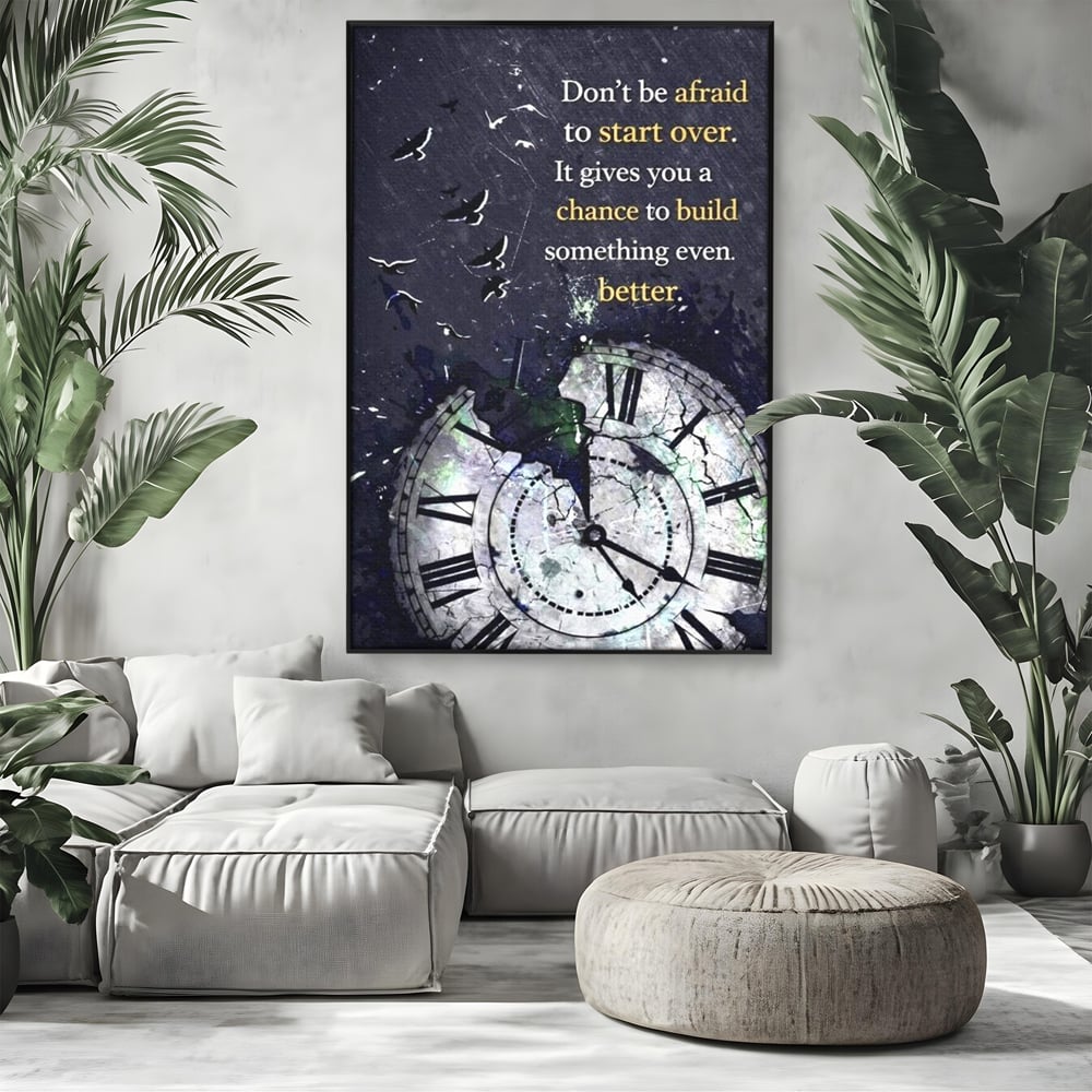 Tablou Canvas Premium, LuxCanva® Q1042, A Doua Sansa, Timp, Ceas, Renastere, Evolutie, Transformare, Succes, Inspiratie, Birou, Dormitor