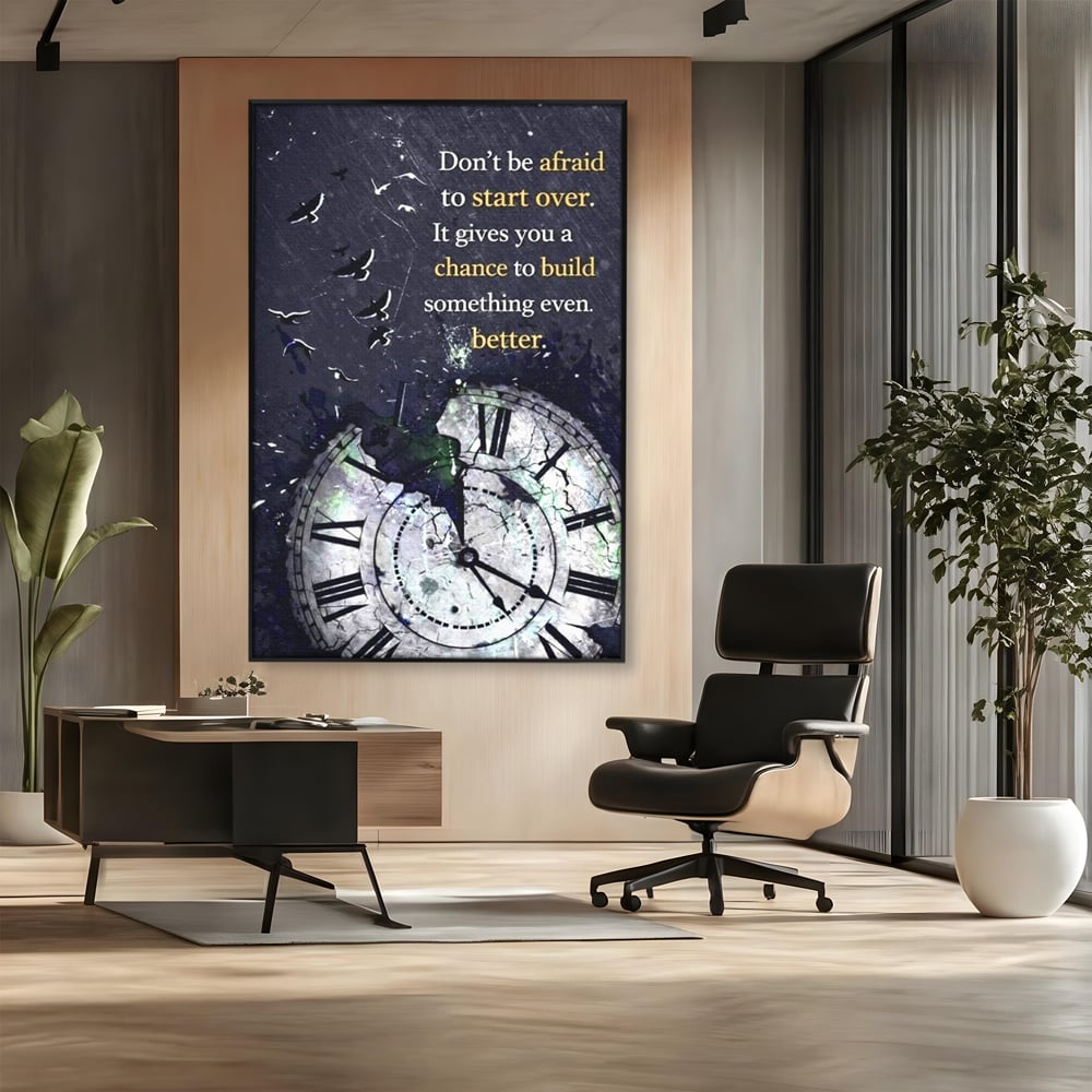 Tablou Canvas Premium, LuxCanva® Q1042, A Doua Sansa, Timp, Ceas, Renastere, Evolutie, Transformare, Succes, Inspiratie, Birou, Dormitor