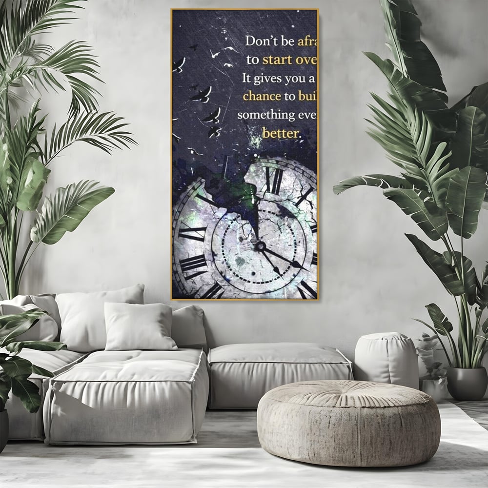 Tablou Canvas Premium, LuxCanva® Q1042, A Doua Sansa, Timp, Ceas, Renastere, Evolutie, Transformare, Succes, Inspiratie, Birou, Dormitor