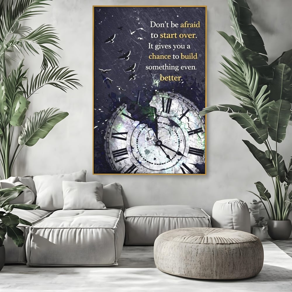 Tablou Canvas Premium, LuxCanva® Q1042, A Doua Sansa, Timp, Ceas, Renastere, Evolutie, Transformare, Succes, Inspiratie, Birou, Dormitor