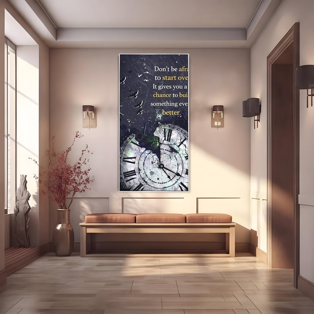 Tablou Canvas Premium, LuxCanva® Q1042, A Doua Sansa, Timp, Ceas, Renastere, Evolutie, Transformare, Succes, Inspiratie, Birou, Dormitor