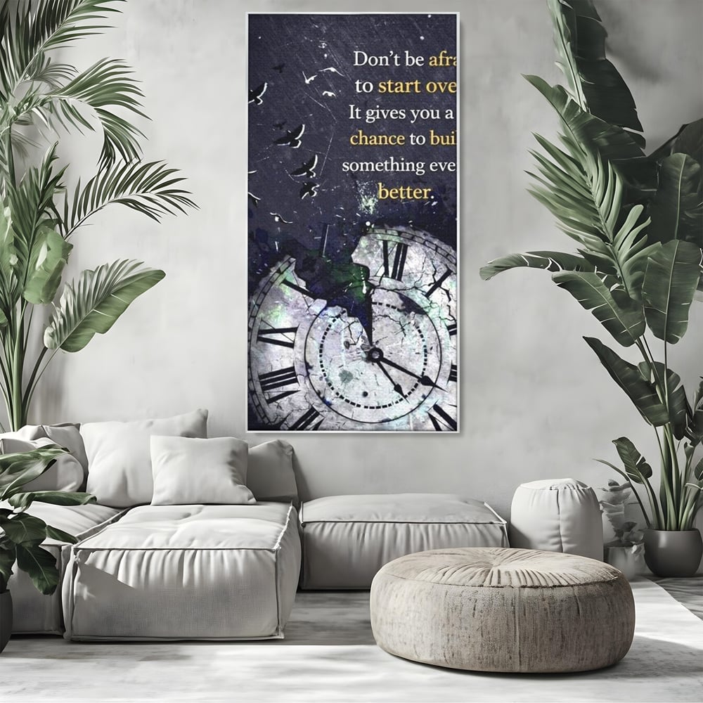 Tablou Canvas Premium, LuxCanva® Q1042, A Doua Sansa, Timp, Ceas, Renastere, Evolutie, Transformare, Succes, Inspiratie, Birou, Dormitor