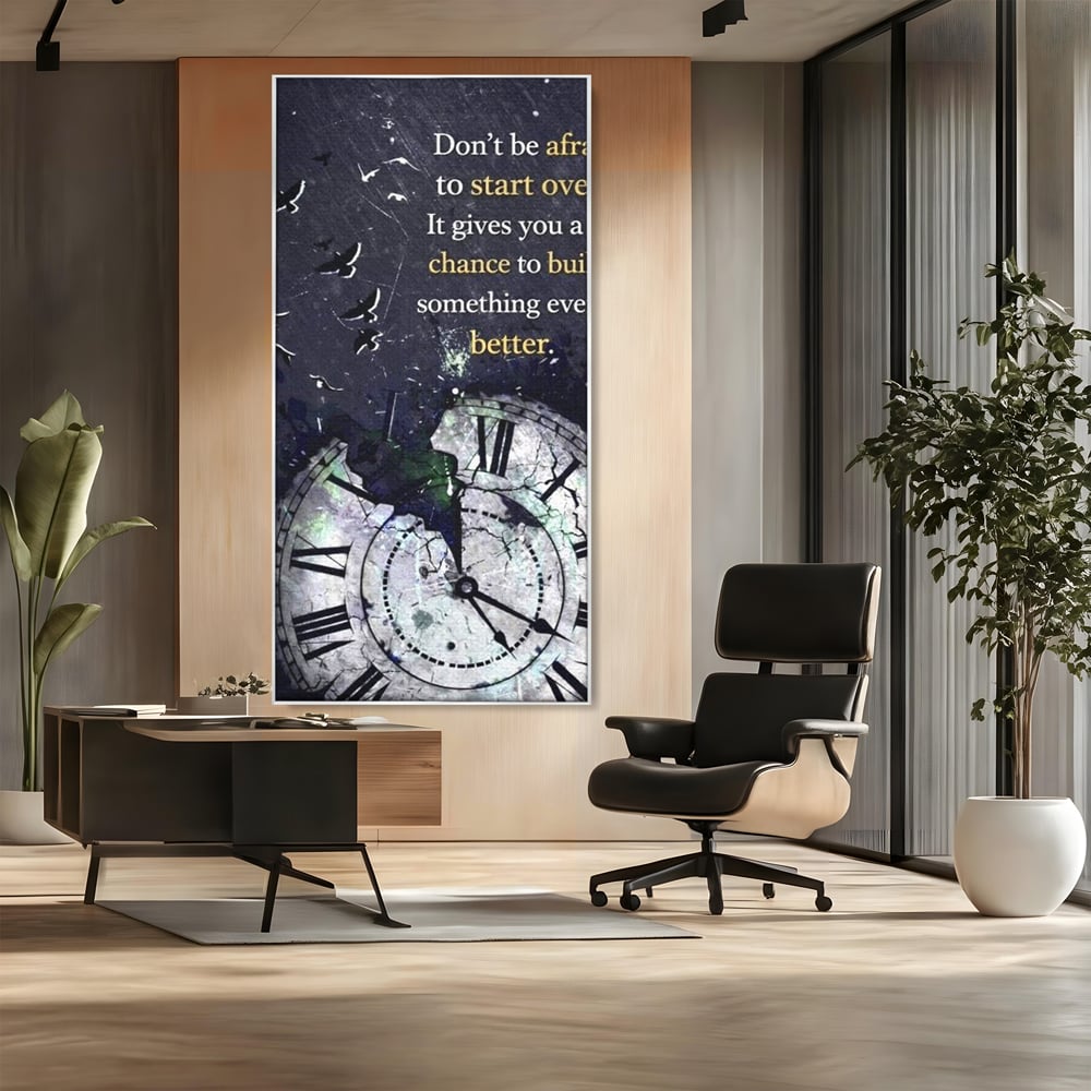 Tablou Canvas Premium, LuxCanva® Q1042, A Doua Sansa, Timp, Ceas, Renastere, Evolutie, Transformare, Succes, Inspiratie, Birou, Dormitor
