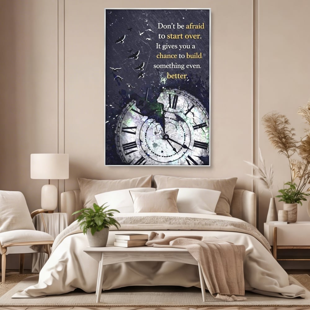 Tablou Canvas Premium, LuxCanva® Q1042, A Doua Sansa, Timp, Ceas, Renastere, Evolutie, Transformare, Succes, Inspiratie, Birou, Dormitor