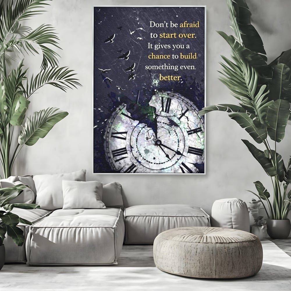 Tablou Canvas Premium, LuxCanva® Q1042, A Doua Sansa, Timp, Ceas, Renastere, Evolutie, Transformare, Succes, Inspiratie, Birou, Dormitor