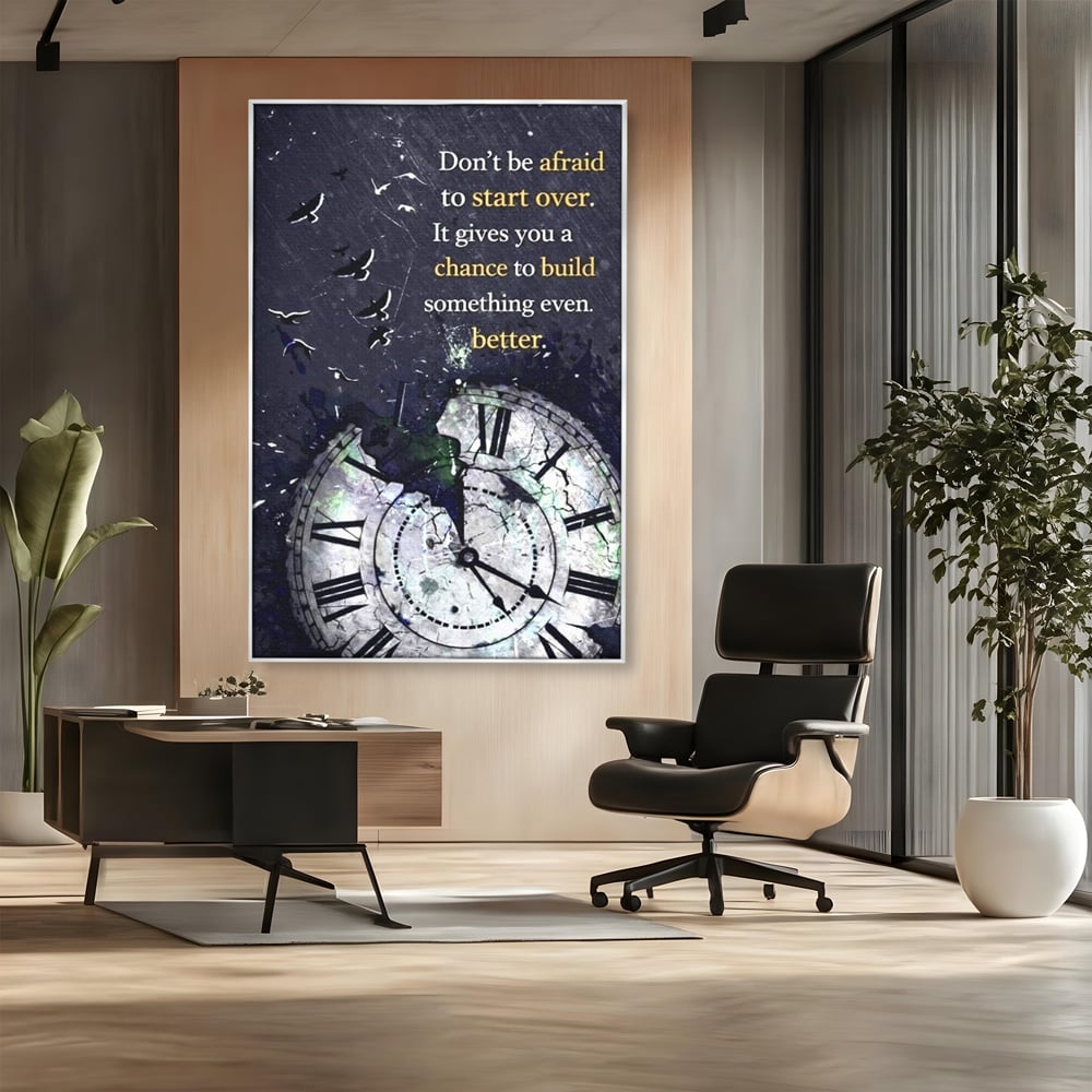 Tablou Canvas Premium, LuxCanva® Q1042, A Doua Sansa, Timp, Ceas, Renastere, Evolutie, Transformare, Succes, Inspiratie, Birou, Dormitor