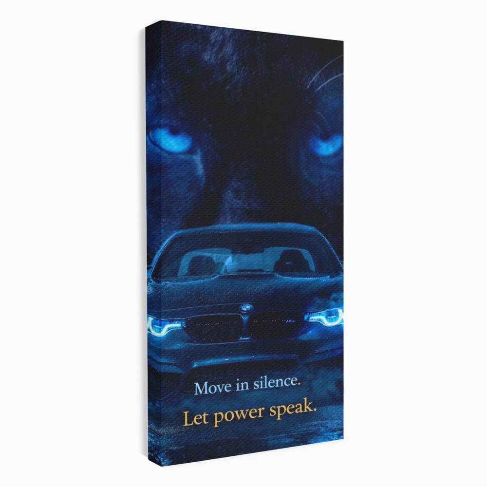 Leinwandbilder Premium, LuxCanva® Q1044, Meister auf der Straße des Lebens, Auto, Panther, Nacht, Kraft, Kontrolle, Entschlossenheit, Motivation, Führer, Büro, Schlafzimmer