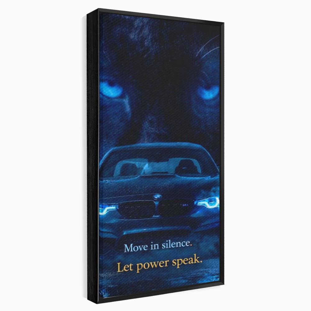 Leinwandbilder Premium, LuxCanva® Q1044, Meister auf der Straße des Lebens, Auto, Panther, Nacht, Kraft, Kontrolle, Entschlossenheit, Motivation, Führer, Büro, Schlafzimmer