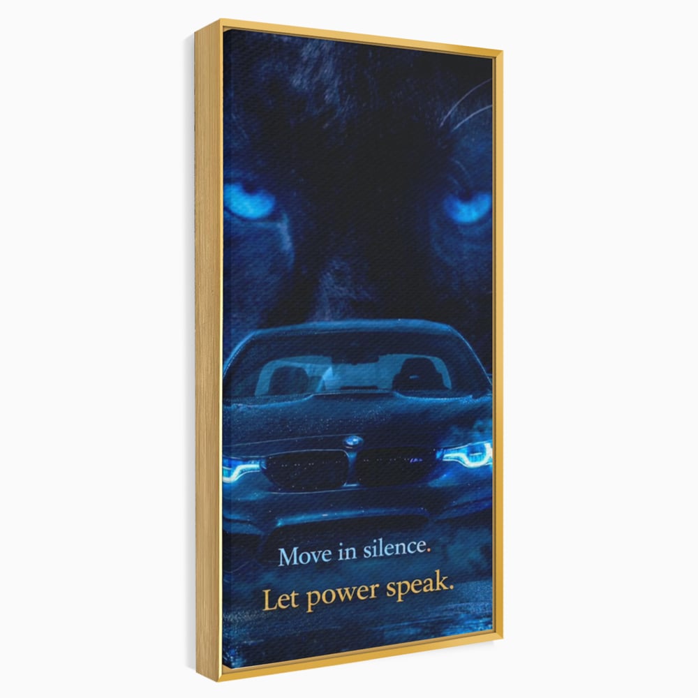 Leinwandbilder Premium, LuxCanva® Q1044, Meister auf der Straße des Lebens, Auto, Panther, Nacht, Kraft, Kontrolle, Entschlossenheit, Motivation, Führer, Büro, Schlafzimmer