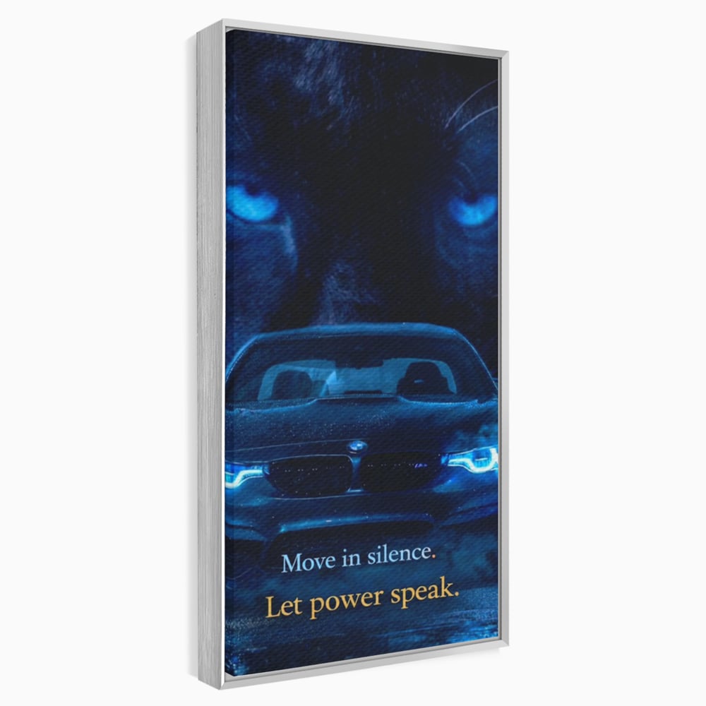 Leinwandbilder Premium, LuxCanva® Q1044, Meister auf der Straße des Lebens, Auto, Panther, Nacht, Kraft, Kontrolle, Entschlossenheit, Motivation, Führer, Büro, Schlafzimmer