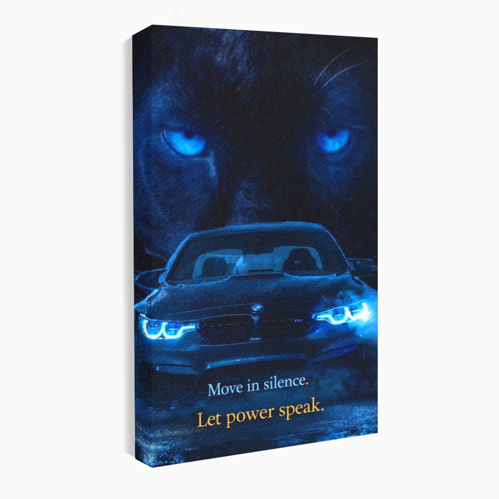 Leinwandbilder Premium, LuxCanva® Q1044, Meister auf der Straße des Lebens, Auto, Panther, Nacht, Kraft, Kontrolle, Entschlossenheit, Motivation, Führer, Büro, Schlafzimmer